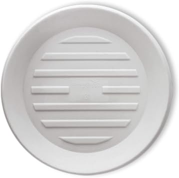 Crescent Garden Universal Round Planter Saucer, Durable Drainage Dish for Plant Pots, Heavy-Duty Plant Dishes Saucer, Indoor & Outdoor Plant Trays - Cloud White 11 inch Inner, 15 inch Outer
