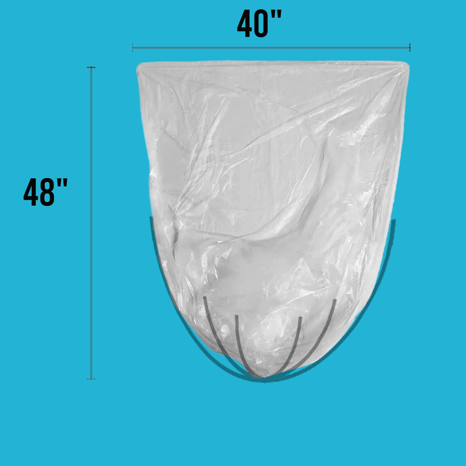 BEIDOU-PAC Bolsas de basura transparentes de 40 a 45 galones, 250 unidades