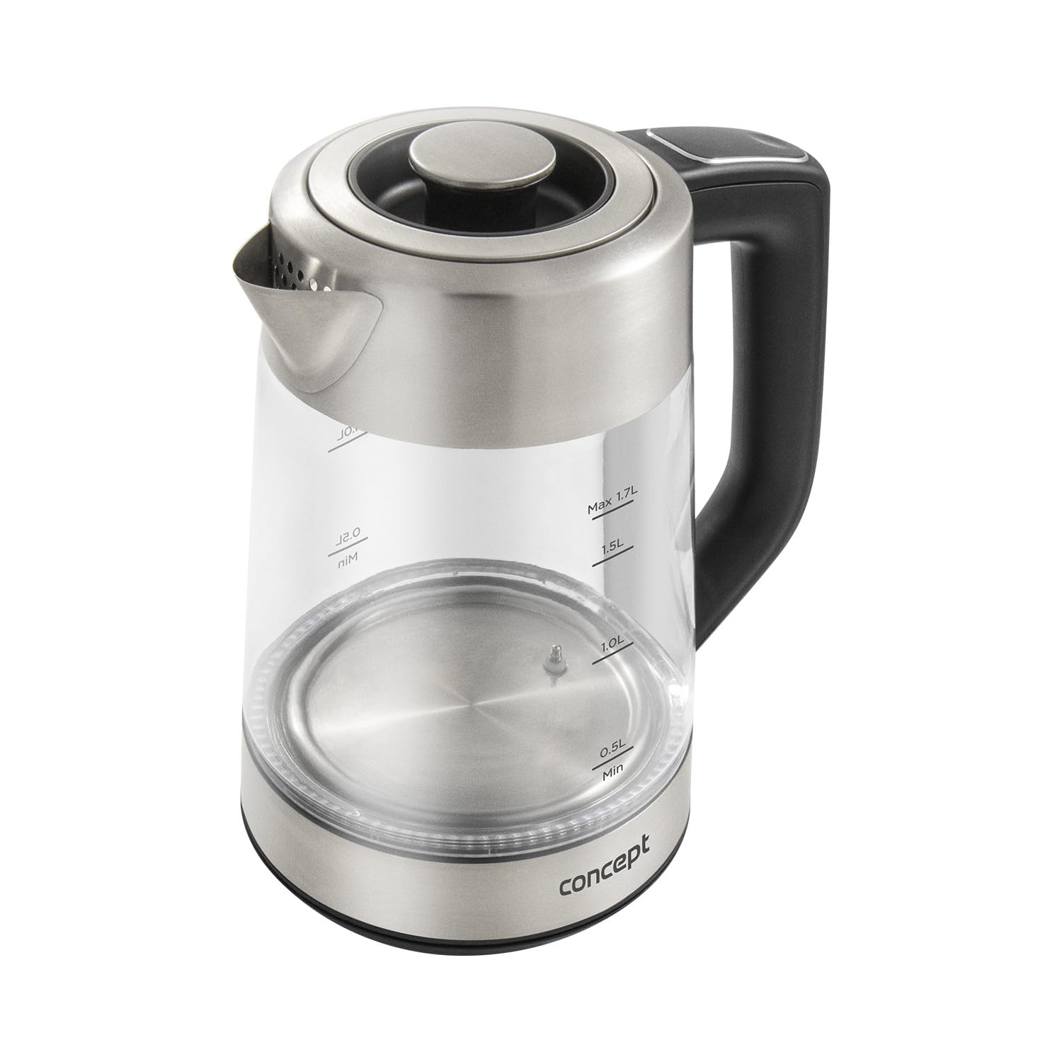 Concept RK4190 Hervidor eléctrico de vidrio con control de temperatura y filtro cafetera/té, Capacidad 1.7L
