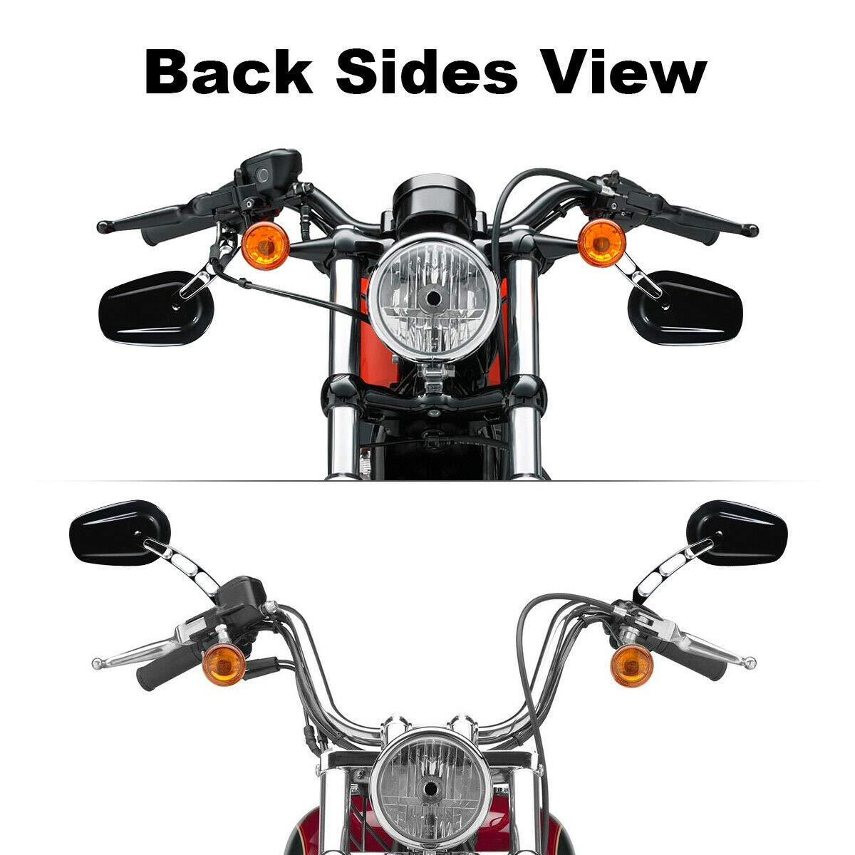 TCMT Rétroviseur universel 8 mm pour Harley Sportster XL Touring Dyna Bobber Chopper 1982-2021