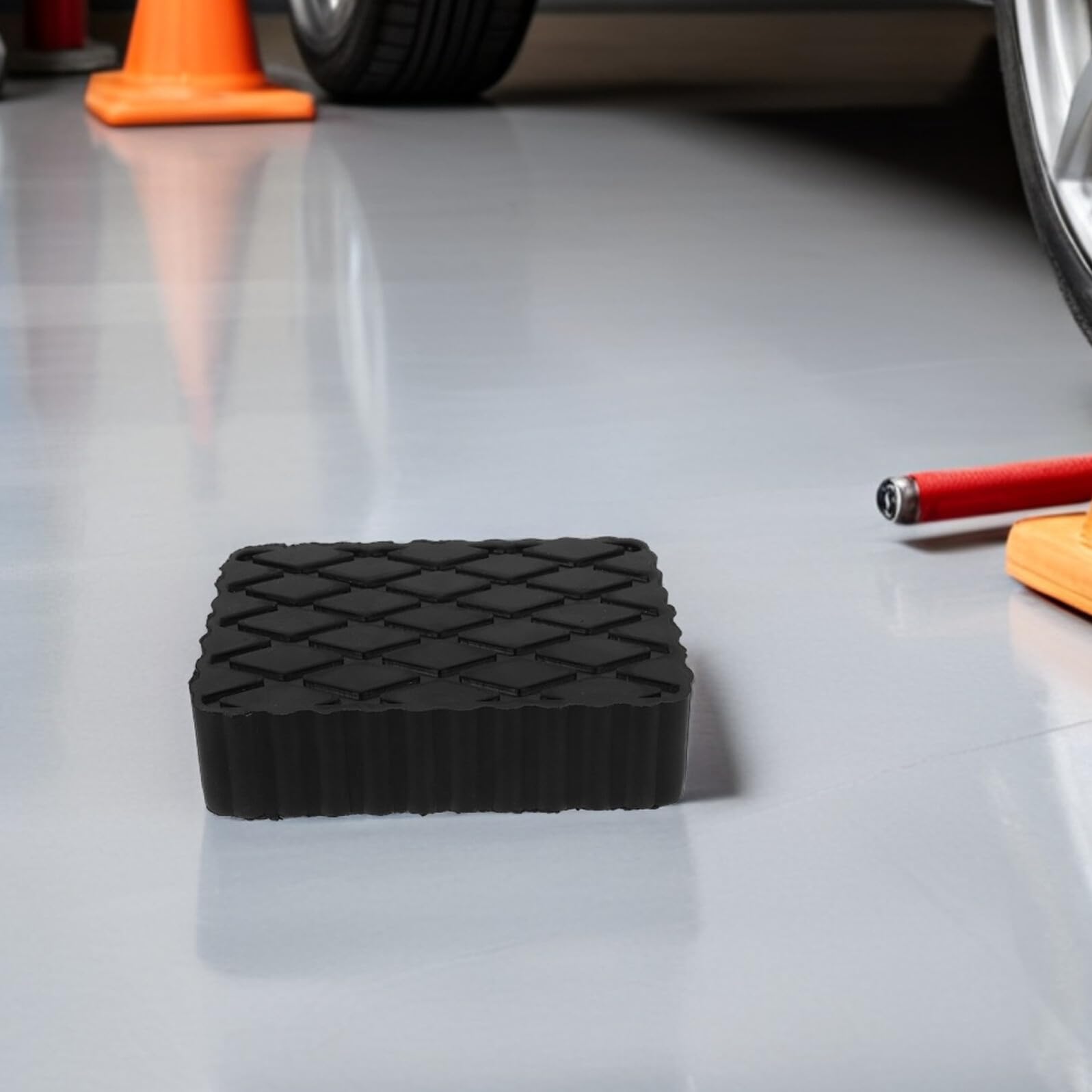 PLAFOPE Supporto in Gomma Elastico per Sollevatore Auto Pad Antivibrante per Protezione Telaio Veicoli Blocchetto Resistente per Sollevatori Pesanti Nero