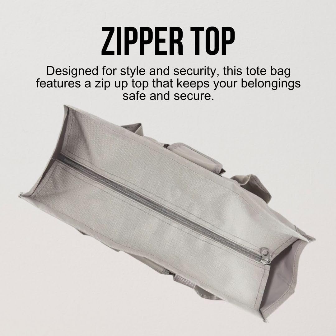 Utility Tote Bag with Zipper Top - Large Multipurpose Tote Organizer Bag | with Zipper Top, Multipurpose - Image 6