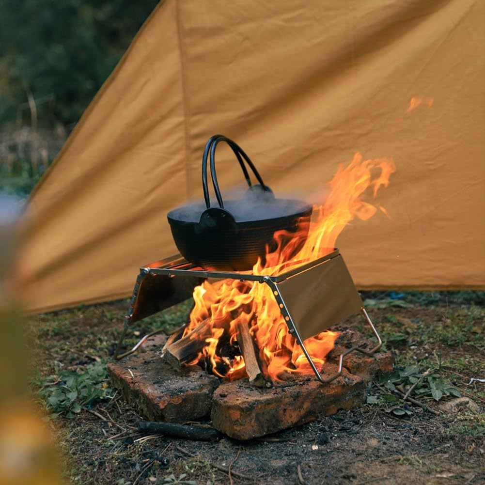 Solidny I Niezawodny Grill Na Ognisko, Kompaktowy Składany Grill Do Grillowania Na Kempingu I Podczas Wędrówek