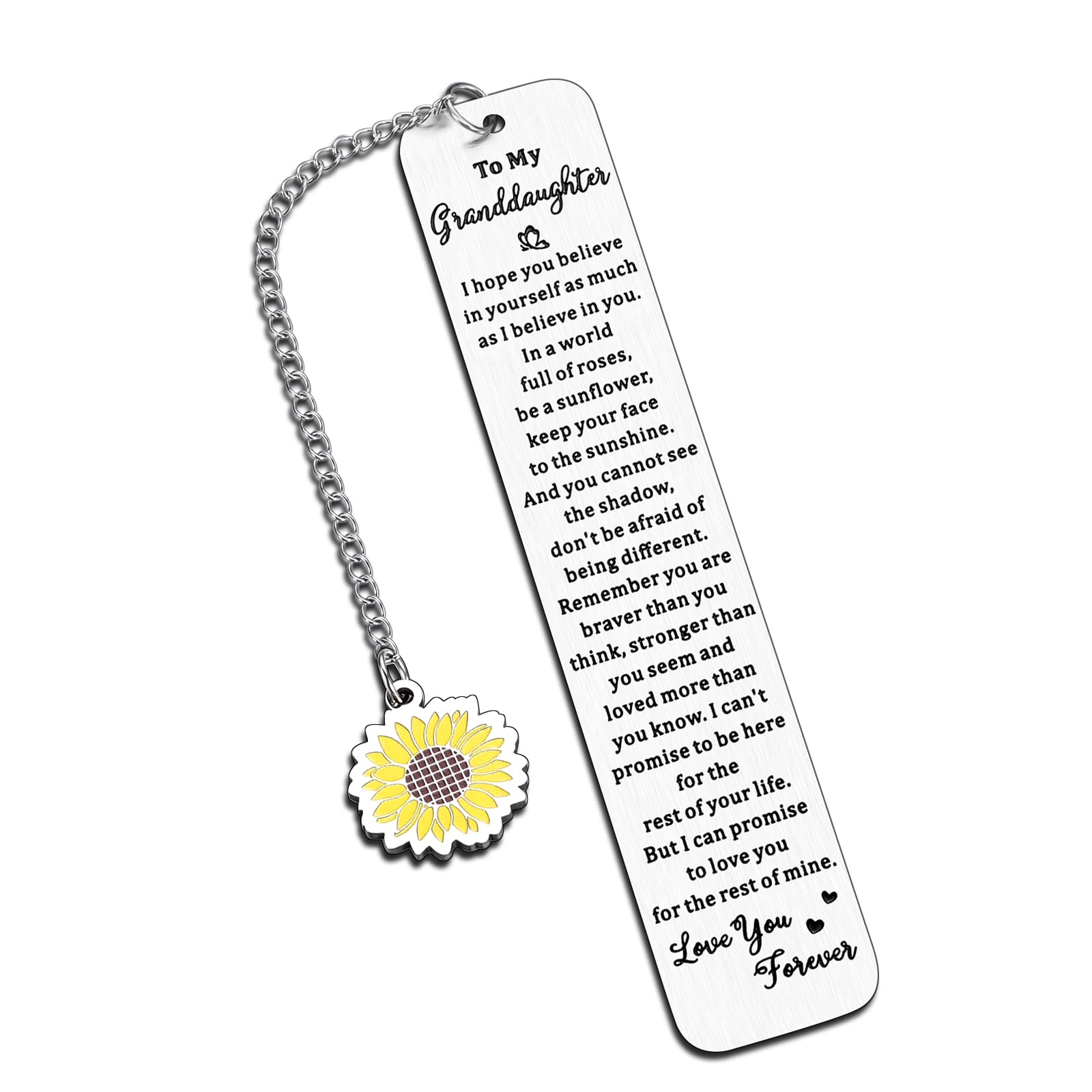 7 Year Old Girl Easter Basket Stuffers, Granddaughter Graduation Gifts from Grandma, Granddaughter Bookmark, 15th 16th 18th Birthday Gift for