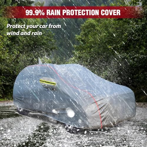 Image of for Nissan Magnite 100% Waterproof Car Cover for All Weather Protection with Mirror Pockets, Soft Cotton Lining, Triple Stitched with Adjustable Belt Bottom Elastic to Secure Fit