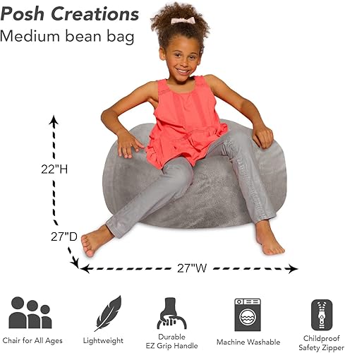 Miniatura 59 de Posh Creations - Sillón puff para niños, adolescentes y adultos, incluye funda extraíble y lavable a máquina, grande de 38 pulgadas, piel de conejo