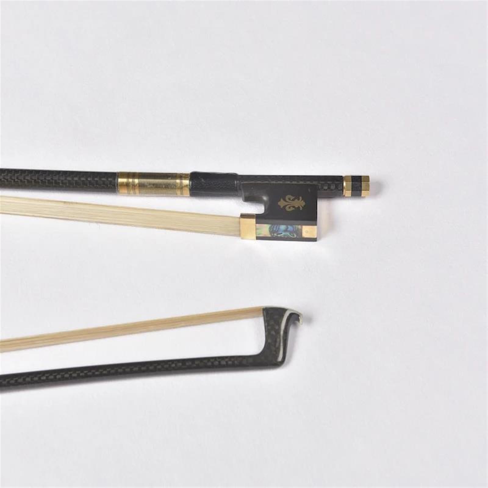 Ćwicz Smyczek Do Skrzypiec Dla 4/4 3/4 1/2 1/4 Fiddle Bow Okrągły Kij Z Włókna Węglowego Heban Naturalne Włosie Końskie Zbalansowane (Color : 4/4)