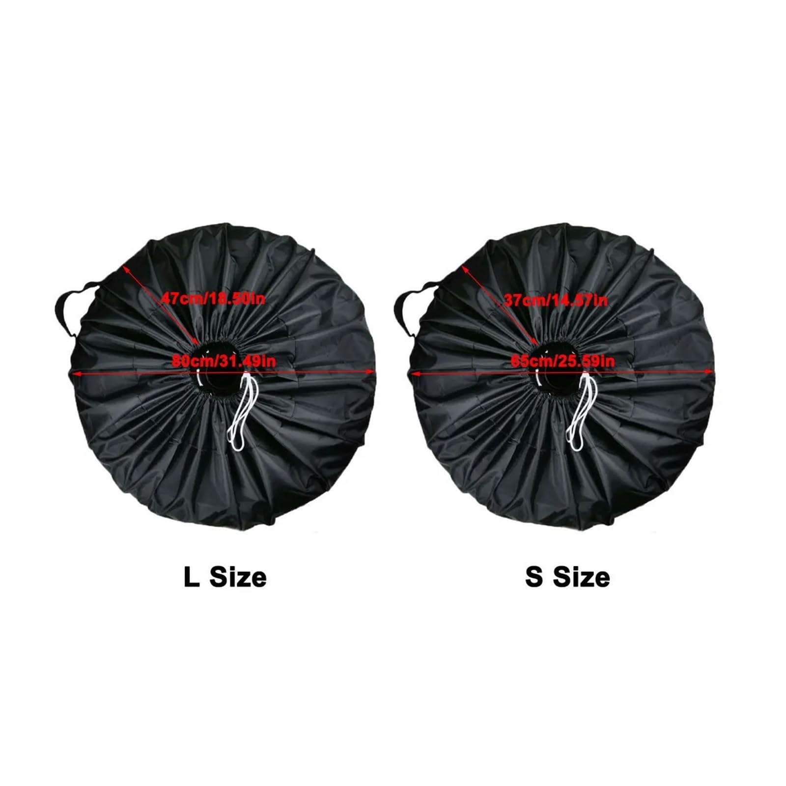 Auto-Ersatzreifenabdeckungen, 4 Stück, Auto-Reifenzubehör, Universal-Ersatzreifenabdeckung, Polyester, Aufbewahrungstasche für Räder, Reifen, Teile, Reifenzubehör (L Größe)