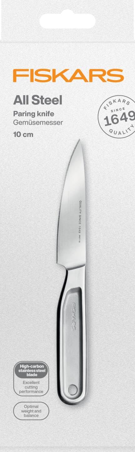Fiskars Coltello da Verdura All Steel, Lunghezza Totale: 21,7 cm | Acciaio Duro Giapponese Aichi, 1062887