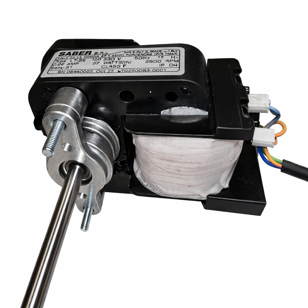 Rührwerksmotor klein von Saber für Zapfanlagen/Nasskühler und Co. Wellenlänge 150mm, Flügel 40mm, Höhe Motor: 62,5 mm