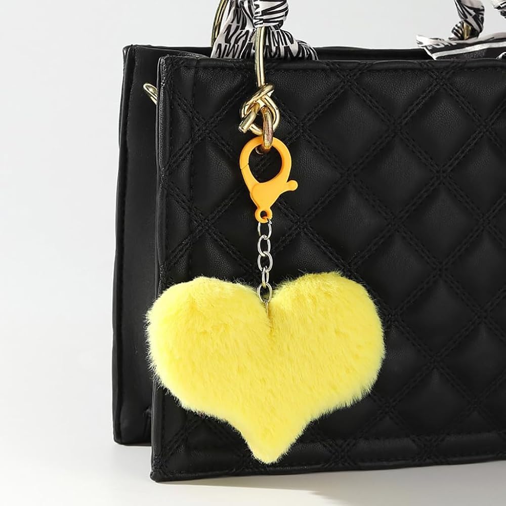 Plüsch Herz Bär Schlüsselanhänger - Süße Taschendeko In Rot & Schwarz