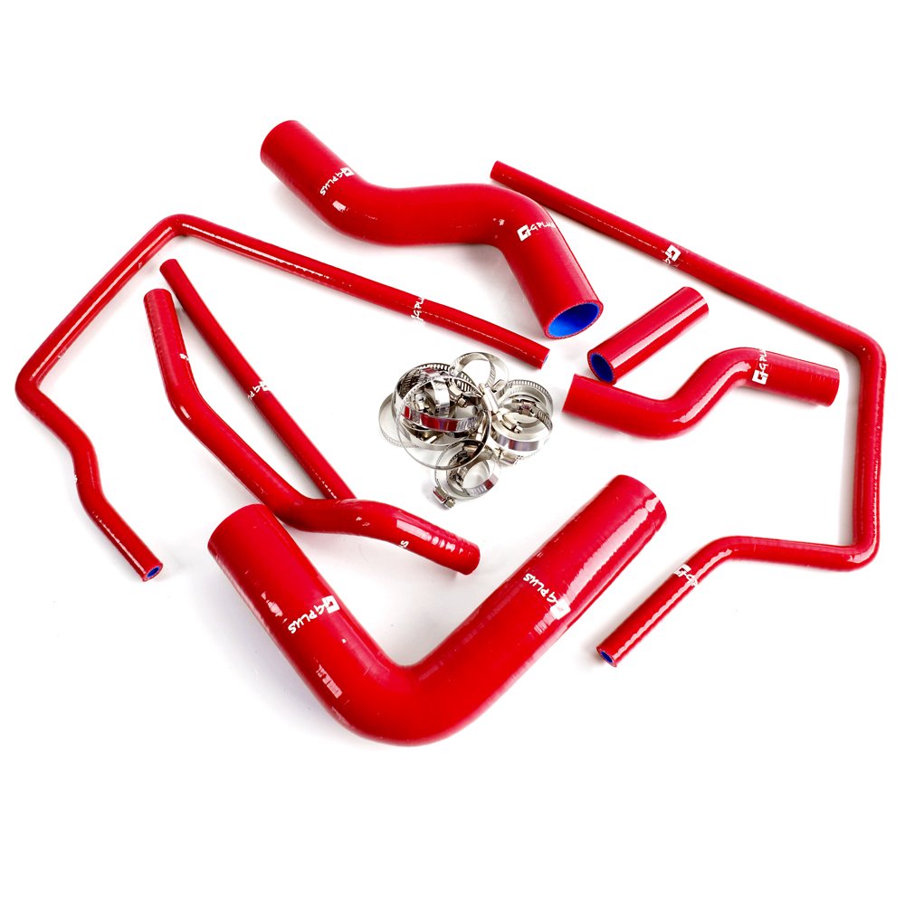 Red Silicone Radiator Coolant Tube Kit Clamps Replacement For SUBARU IMPREZA GC8 GF8 STI EJ20 WRX 19