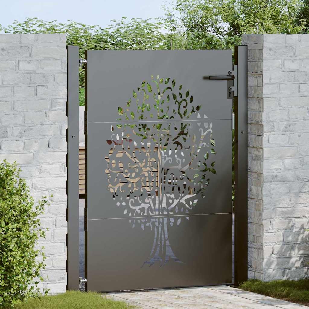 vidaXL Brama ogrodowa 110 x 155 cm Stal Malowana Proszkowo Zamykane