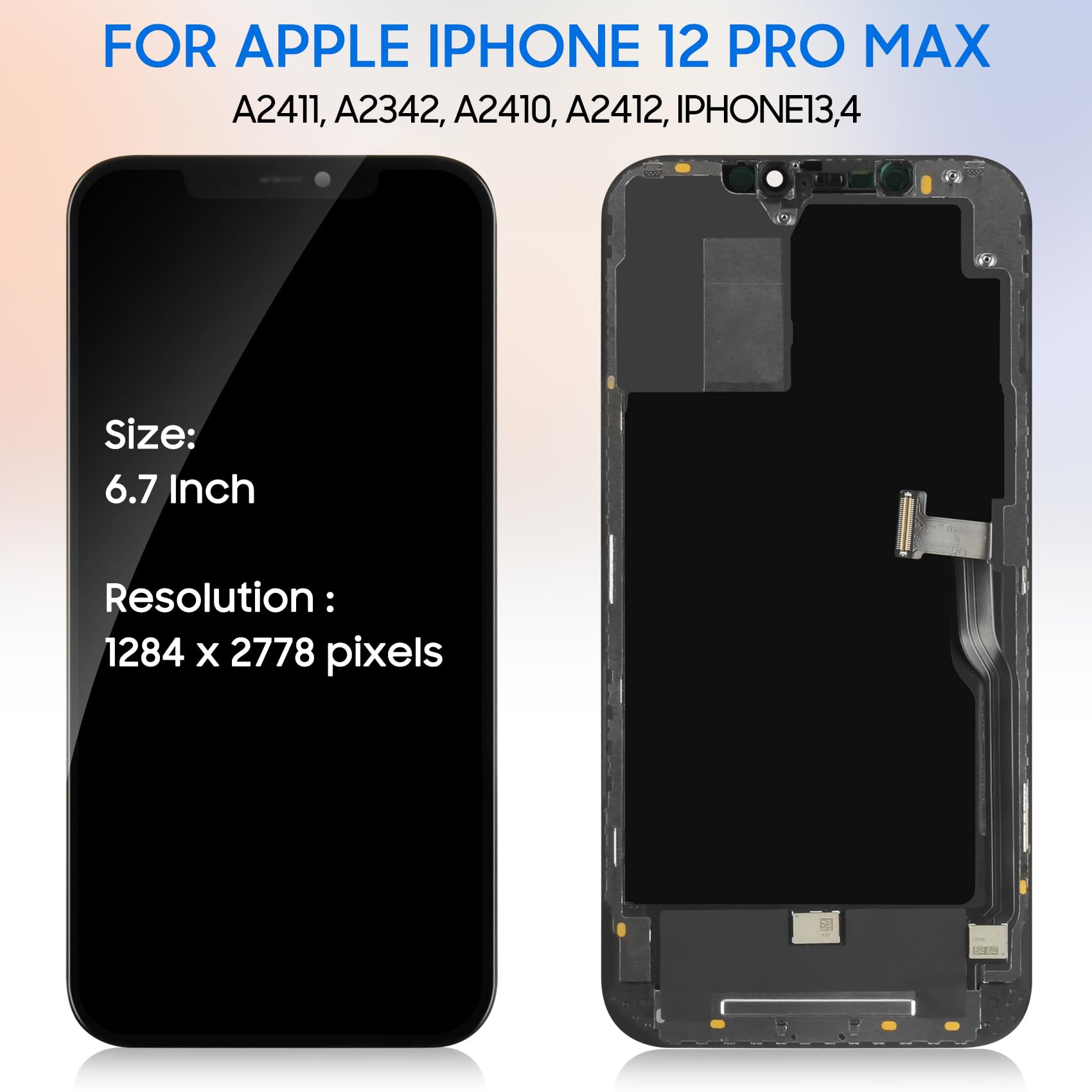 Ersatz-Display Für IPhone 12 Pro Max 6,7 Zoll – Full-HD LCD Mit 3D Touch | Modell A2342, A2410, A2411, A2412