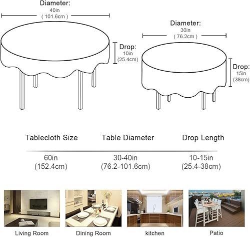 Miniatura 8 de OREZI Manteles redondos de pollo y gallo en la hierba, para el hogar, cocina, restaurante, mesa de comedor, impermeable, resistente a las manchas y