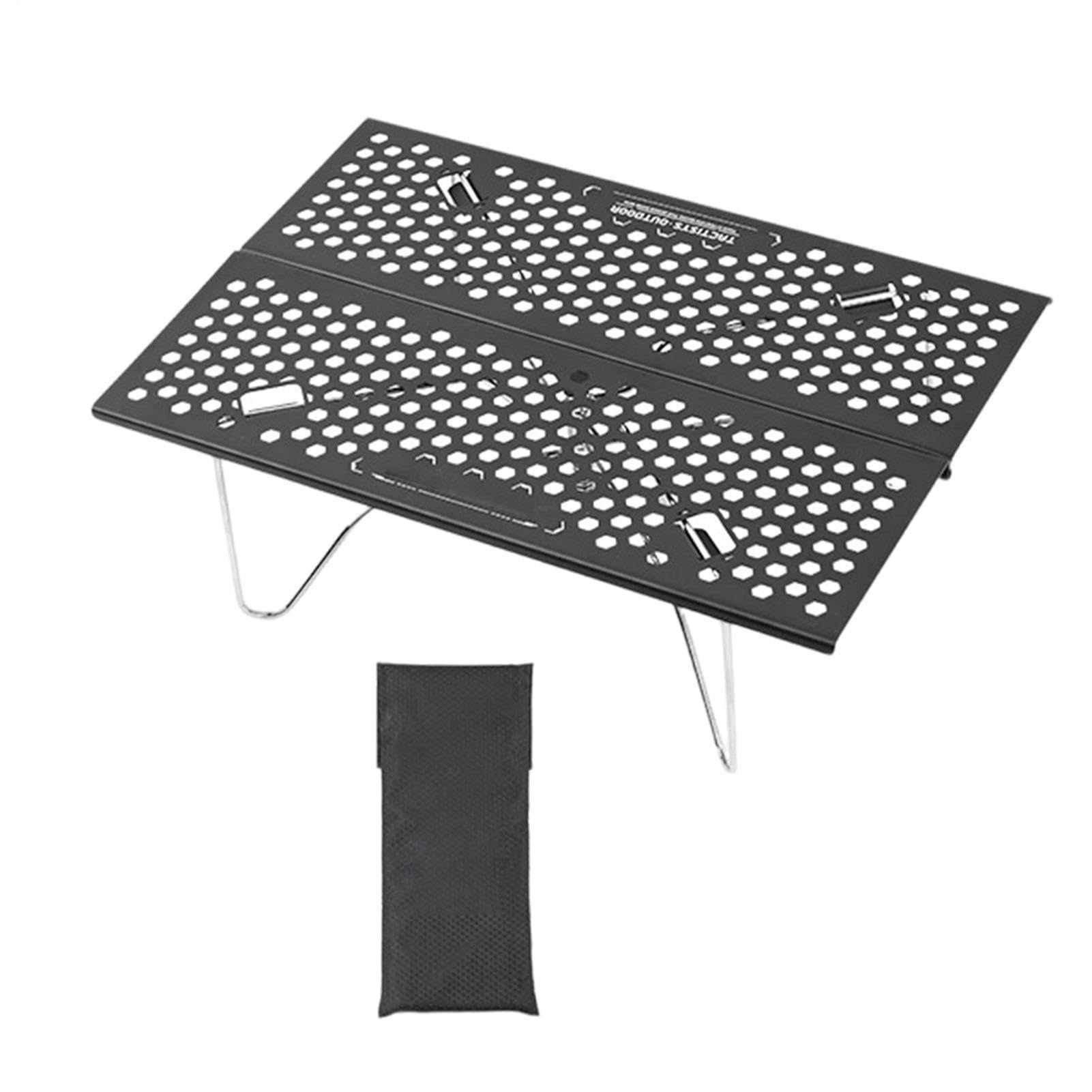 Générique Table de Camping | antidérapante avec Creux Pratique,Structure Pliante résistante à la Rouille - Intérieur Extérieur Randonnée Sac à Dos Escalade Pique-Nique Plage Voyage Road Trip