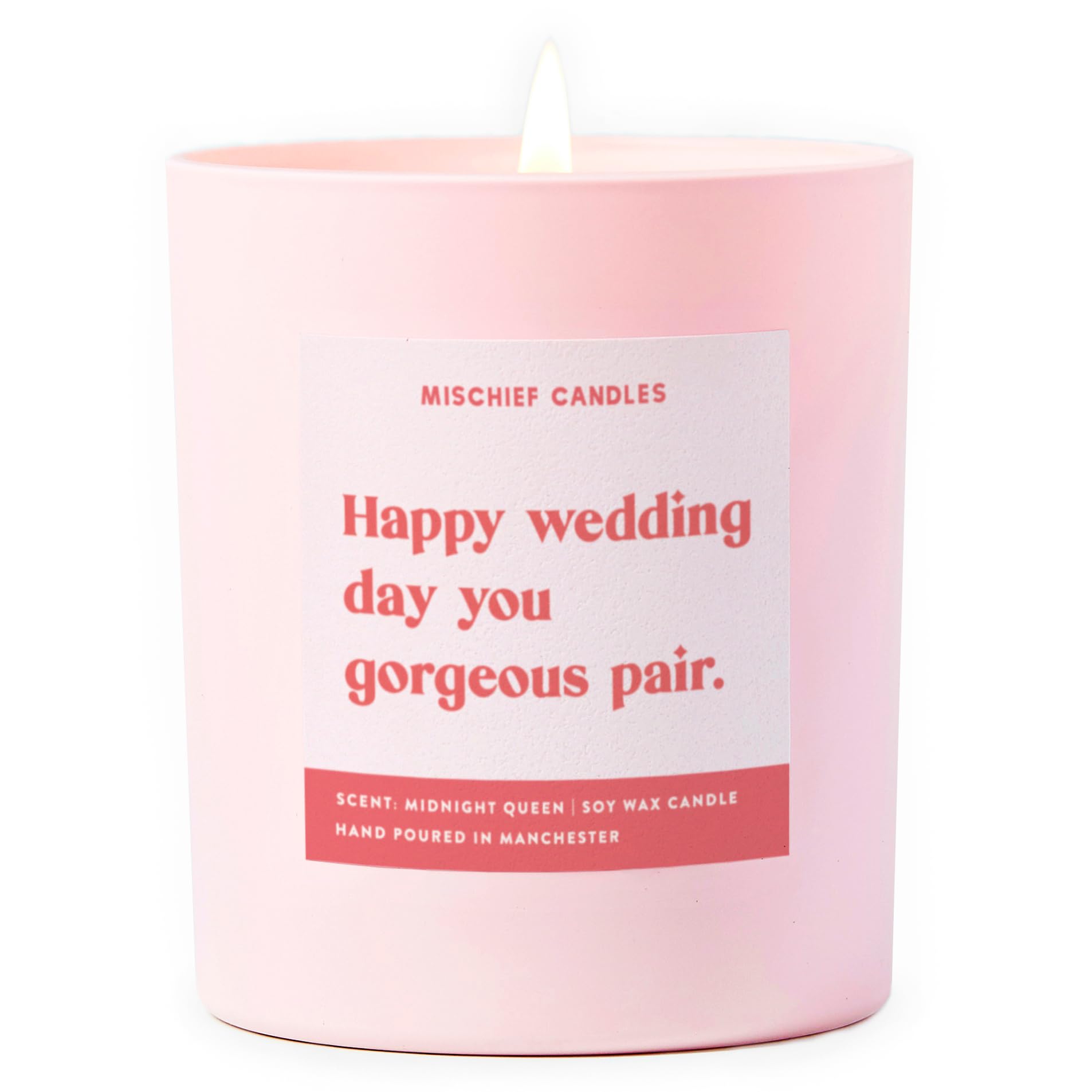 Mischief Candles Pink Funny Gift Wedding Gifts For Married Couple Scented Soy Wax Candle (You Gorgeous Pair)