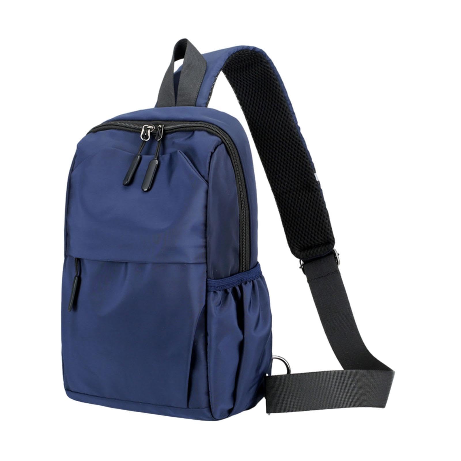 UJEAVETTE Men's Chest Bag Large Capacity Fashionable Daypack for Travel Camping Riding Blue-image-35