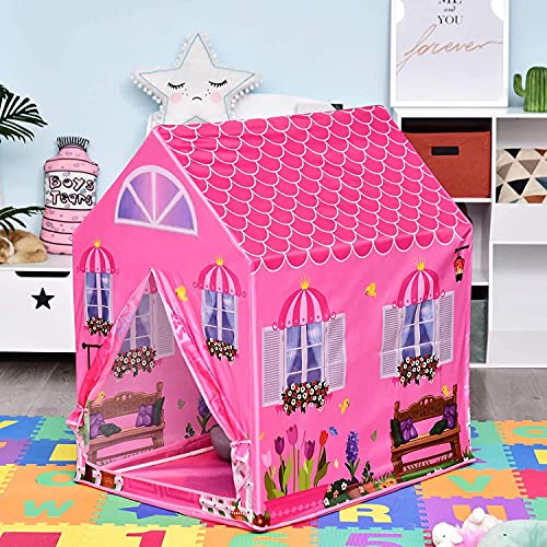 Image of Doll House Tent for Kids - Extremely Light Weight, Water Proof theme tent house- for 3 to 15 Years Kids (Doll House) (Pink)