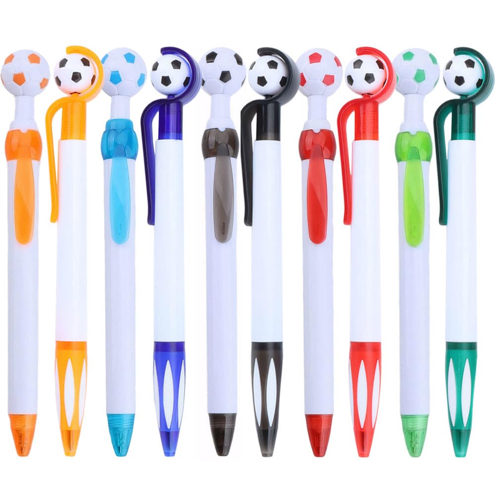 Belegao 10 Pack Football Ballpoint Pens Black ink 1.0mm Tip Retractable