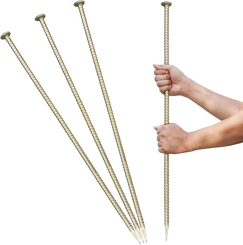 Miniatura 8 de Estacas de barra de refuerzo de 30 pulgadas de largo, anclajes de asfalto resistentes de 916 pulgadas de diámetro, estacas de acero galvanizado para