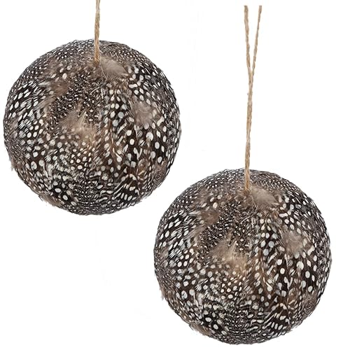 The Joy Tree Feather Ball Ornaments - Natural Feather Christmas Holiday Fall Decoration cover