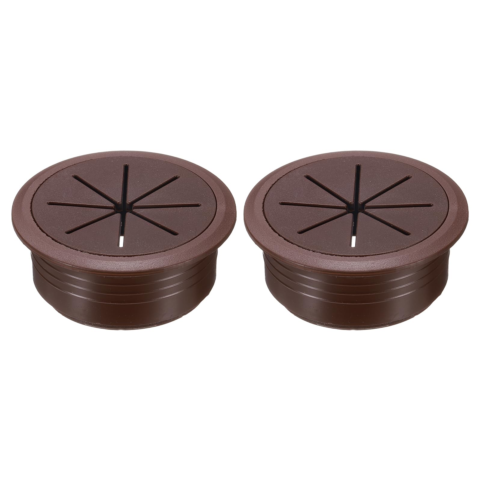 uxcell 2 Pcs Desk Grommet, 2.09 inch 53mm Desk Cable Hole Cover Wire Hole Insert for Home Office Table Cabinet Cord Organizer, Coffee