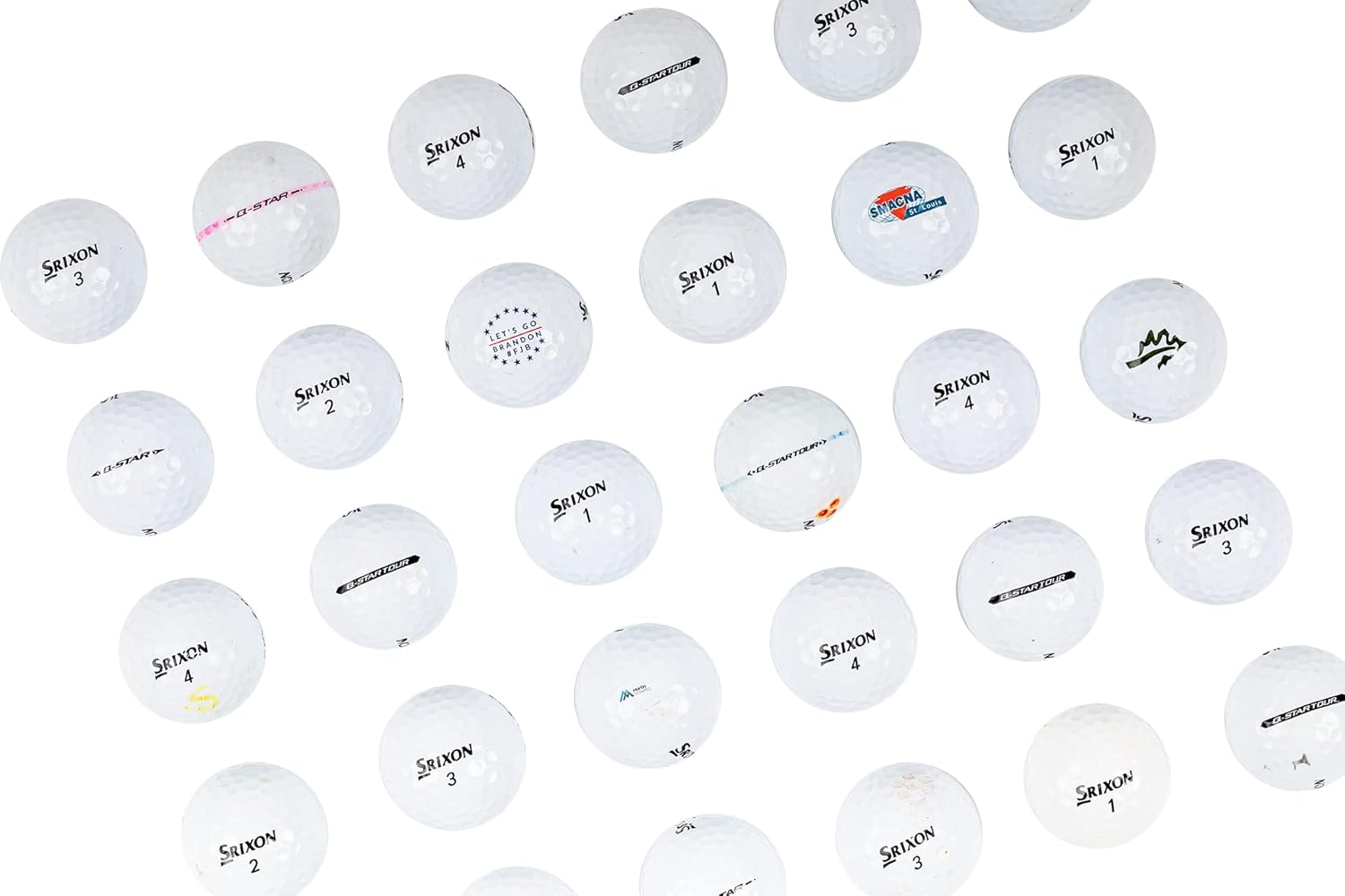 Clean Green Golf Balls 12-48 Recycled Used Srixon Q-Star Golf Ball Mix - Good Condition Graded Srixon Golf Balls - includes GolfBalls and Mesh Carrying Bag