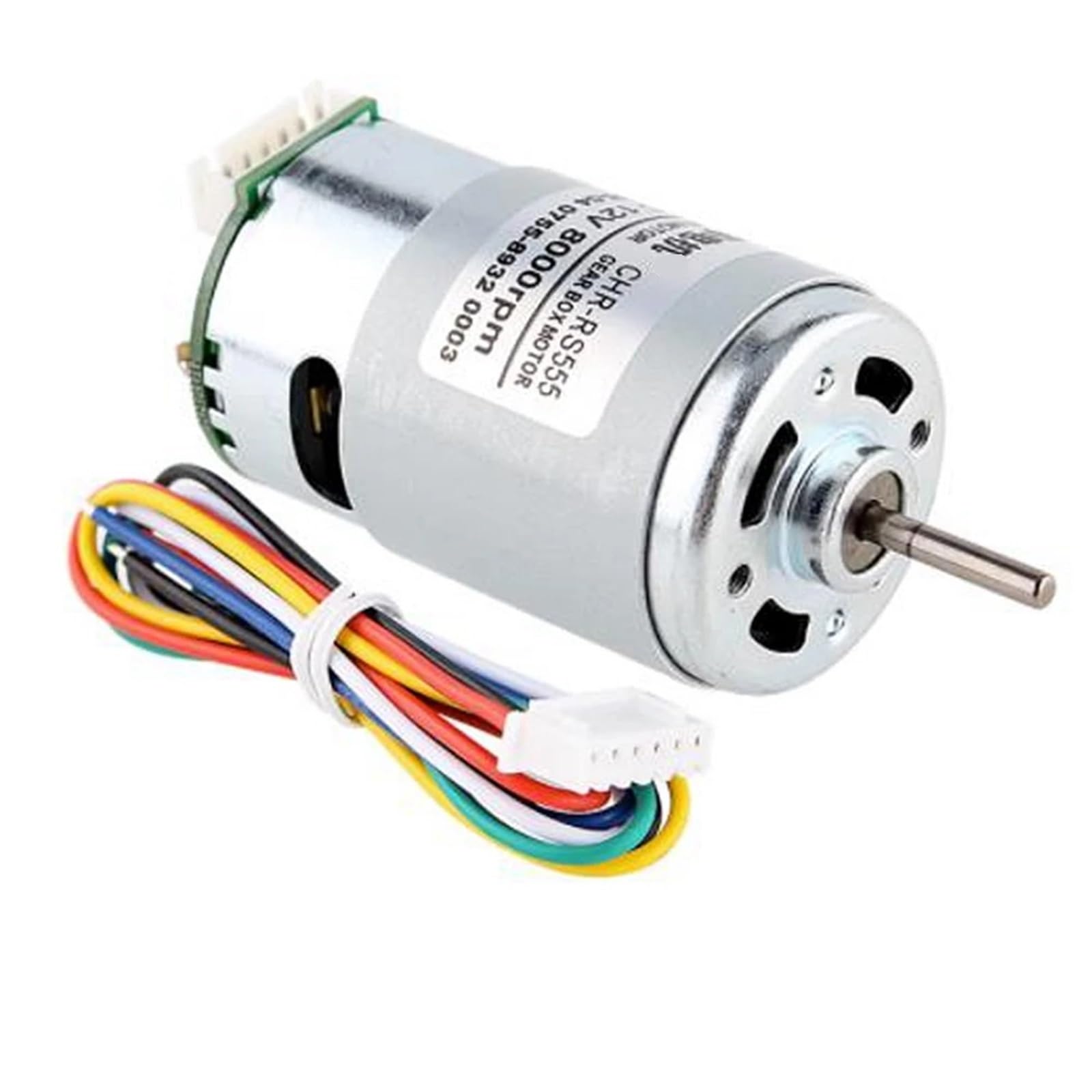 Hyrbnsdlk 12V 8000Rpm Rs-555 Permanent Magnet Dc Hall Encoder Motor 6V 12V 24V 3900-16000Rpm Torque Power Motor(12V 8000Rpm)