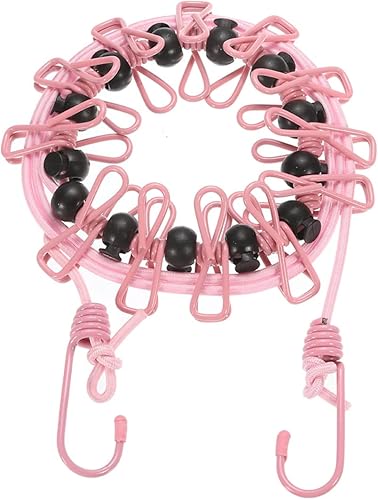 uxcell Tendedero de viaje, tendedero portátil con 12 pinzas para la ropa, 6.1 ft6.07 pies, resistente al viento, elástico, línea de ropa para