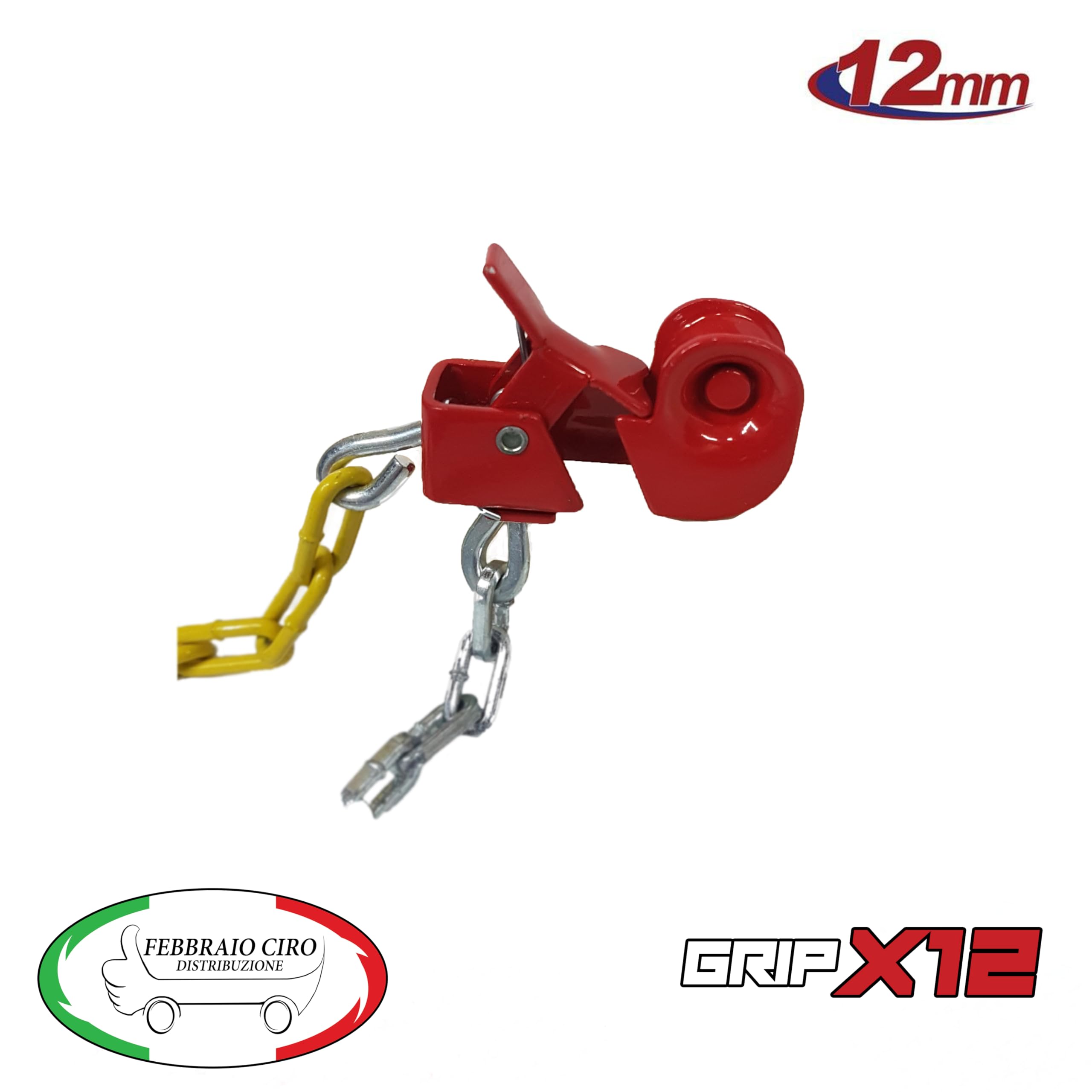 GRIPX12 - Catene da Neve 12mm | Montaggio Facile con Tensore Auto-bloccante | Omologate TÜV e GS | Compatibile con Varie Misure di Pneumatici, 12 MM Gruppo 95, Lega di Acciaio