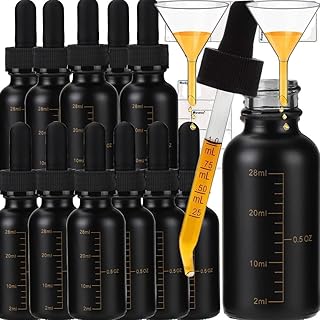 12PCS 30ml Black Glass Dropper Bottles Liquid bottling Refillable Bottles Dispensing bottle with Eye Dropper Pipettes for DIY liquid and Essential Oils and Oil Mix, Aromatherapy Blends (30ml x 12pcs, Black)
