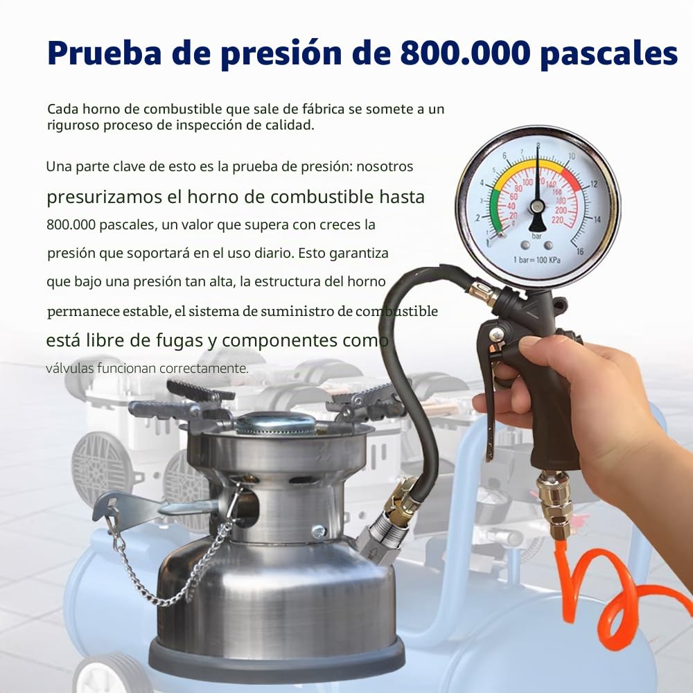 AG53 - Estufa de gasolina para exteriores, estufa de aceite de camping, mini estufa portátil integrada, adecuada para senderismo, viajes en motocicleta, mochileros, acero inoxidable de