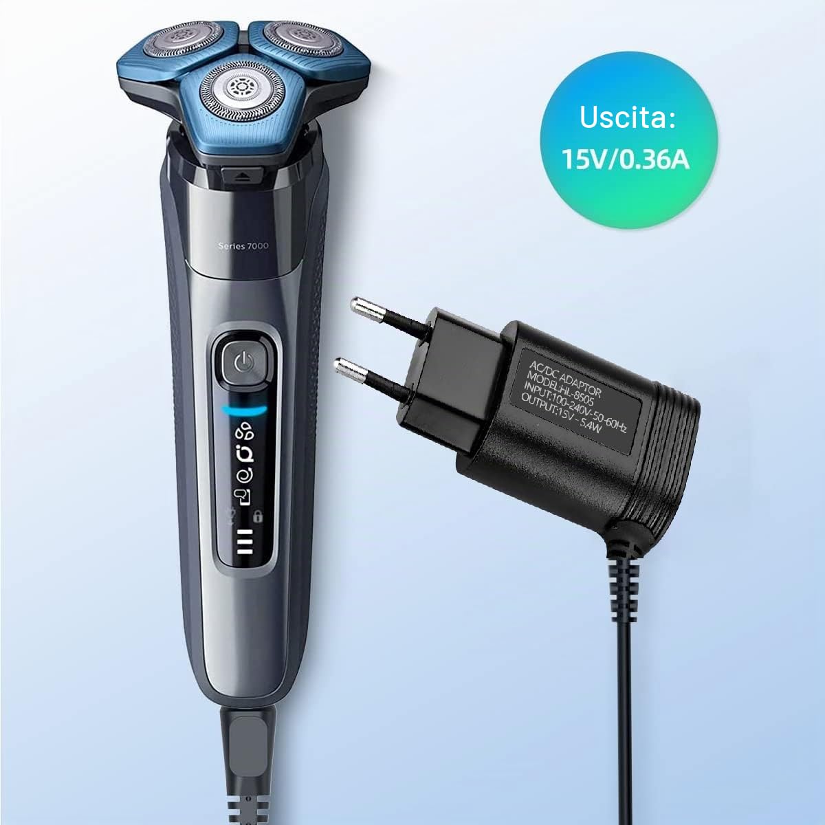 Caricatore Rasoio Caricatore Trimmer Adatto per Rasoio Trimmer Barba Elettrico Alimentazione Alimentatore Caricabatterie per Philips Norelco hq8505 7000 5000 3000 mg5750 mg7790 mg770 mg7720 BG5020