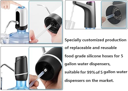 Miniatura 4 de Myvision Manguera y tapa de repuesto para bomba eléctrica dispensadora de agua, contiene 1 tapa de botella de agua de silicona de grado alimenticio