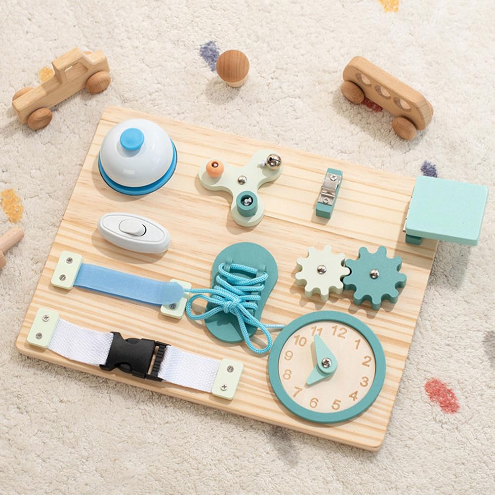 Holz Busy Board Montessori Spielzeug, sensorisches Aktivitätsbrett | Kleinkind-Sinnesspielzeug, Lernspielzeug für Lebensfähigkeiten, Spielzeug zur Förderung der Feinmotorik