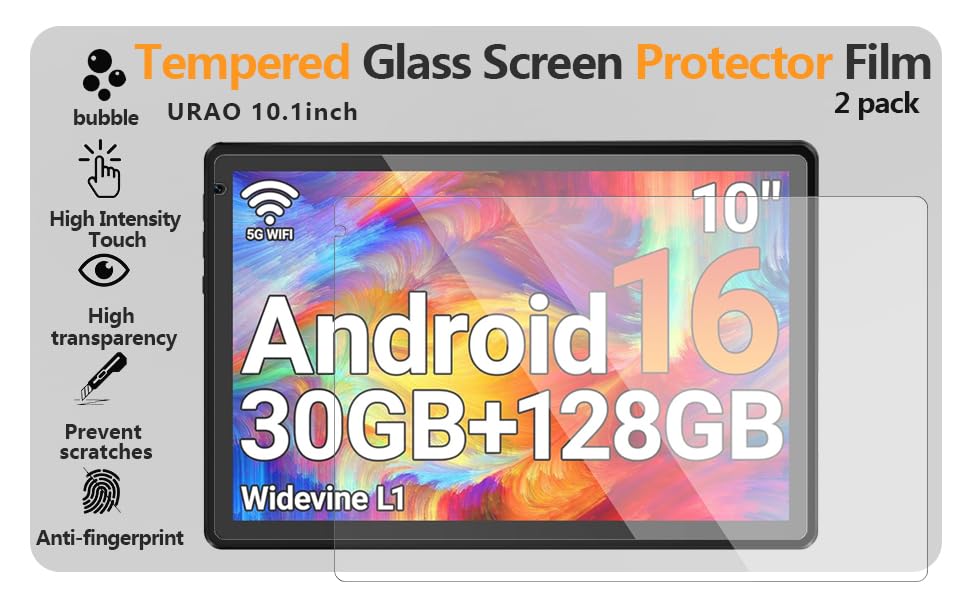 Protector de vidrio templado para tablet 10 pulg 2 pzas miniatura 7
