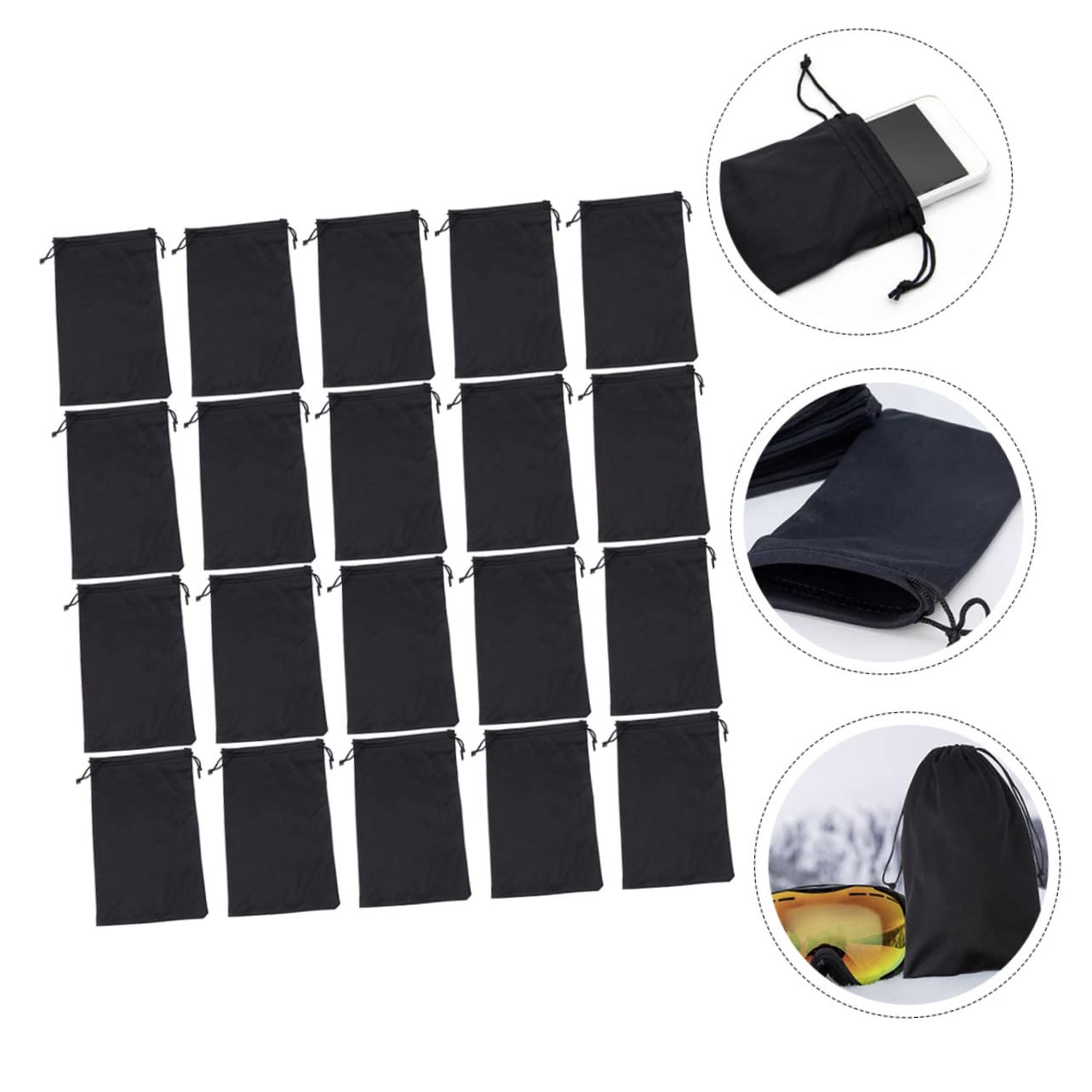 Kisangel Kordelzugtasche Für Sonnenbrillen Hartes Sonnenbrillenetui Schlankes Brillenetui Sonnenbrillenetui Herren Hartschalenetui Für Sonnenbrillen Flanell Black