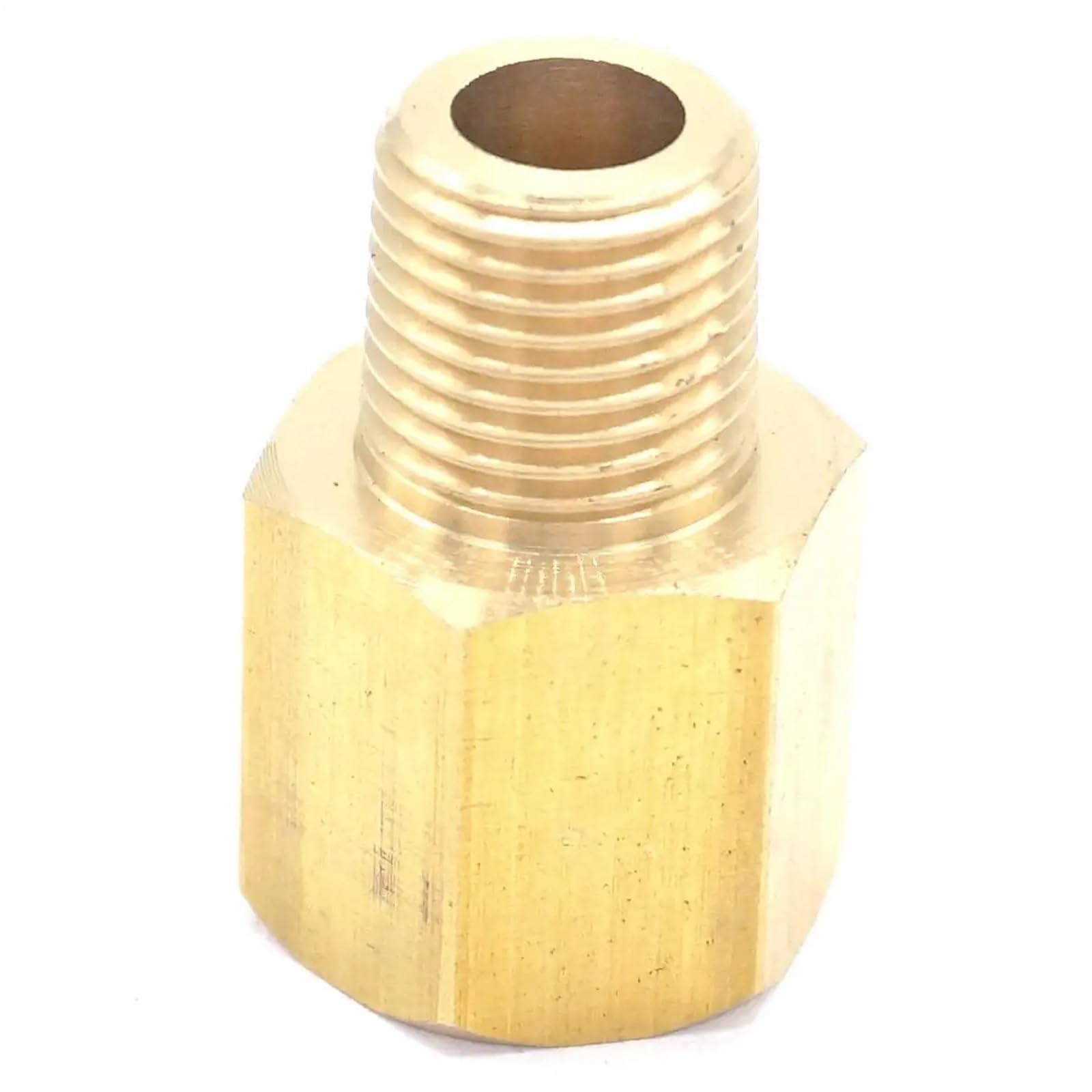 Connettore maschio BSPT da 1/8" x 1/8" NPT femmina, in ottone, per manometro, aria, gas, carburante, acqua, pressione 229 PSI