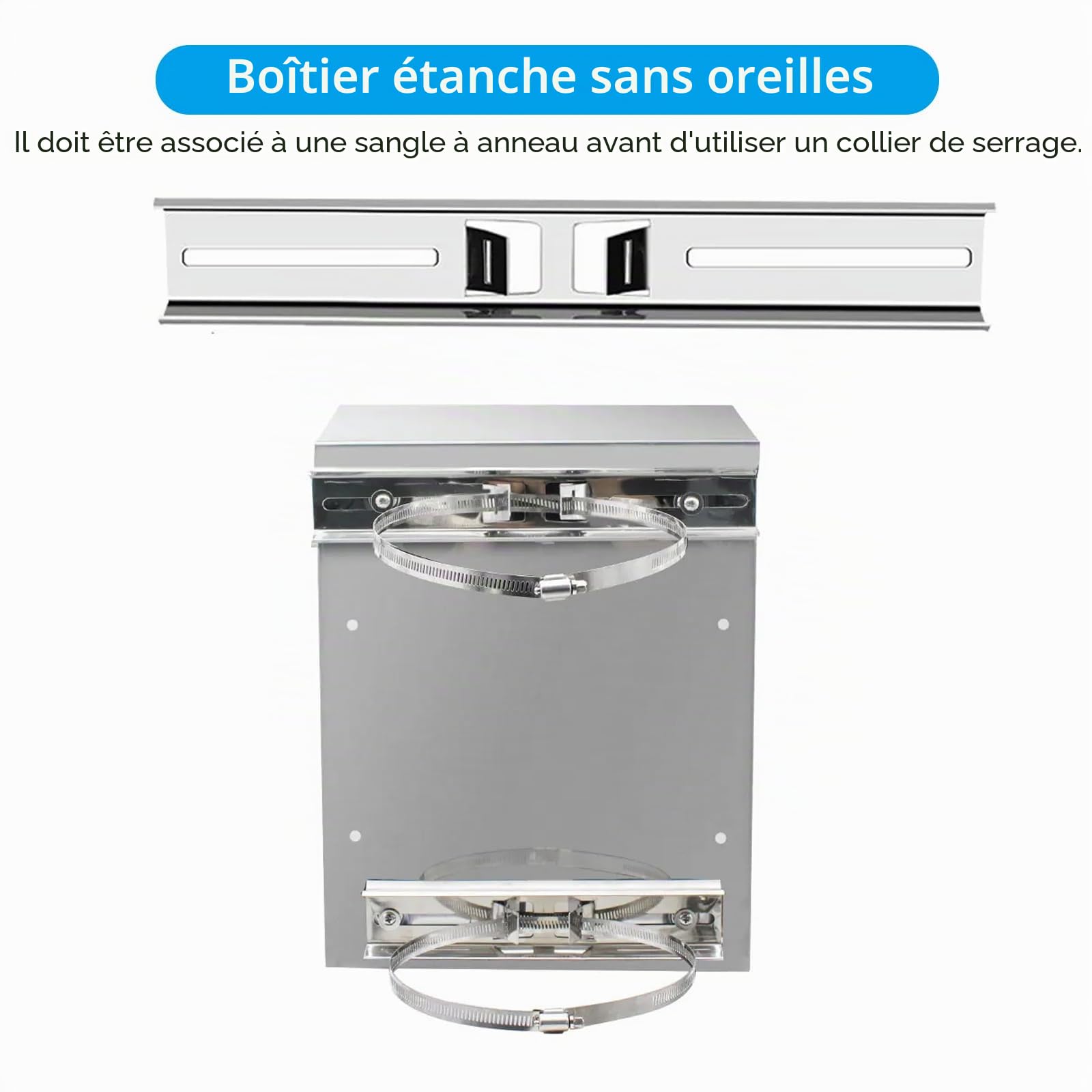 Kits de montage de poteau, supports de 250 mm en acier inoxydable 304 avec pince réglable de 300 mm pour boîte de jonction étanche extérieure, support de montage pour boîte de jonction électrique