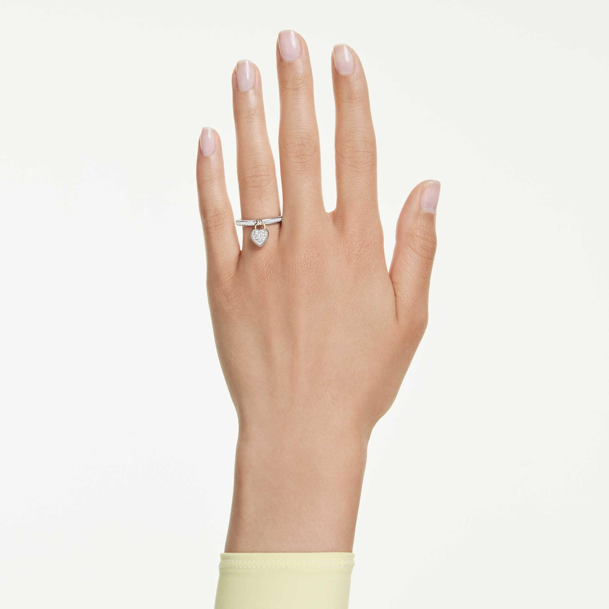 Swarovski Idyllia Collezione Anello con motivo, Tagli misti, Cuore, Rosa, Finitura in metallo misto