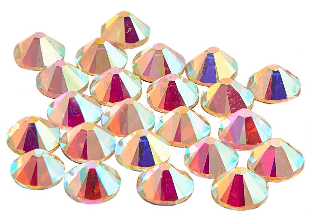 500 x EIMASS® 7747 Range Hot Fix Flat Back Glass Crystals - Swarovski Alternative (Crystal AB, ss20 (4.8mm))