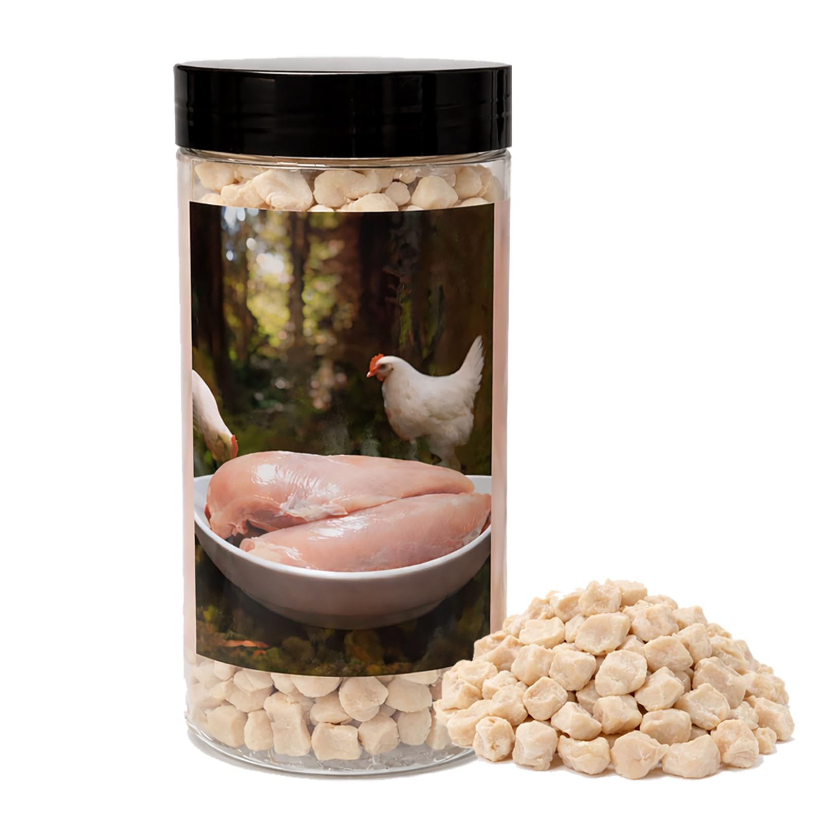 Freeze Dried Chicken Dog Treats 100% Natural, High Protein Training Treats for Dogs & Cats, Grain Free, Single Ingredient, Sensitive Stomach Friendly