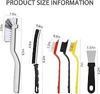 Vista 3 de Herramienta de cepillo de limpieza para grietas, cepillo de cerdas duras resistente para limpieza profunda, limpiador de lechada ultrafino