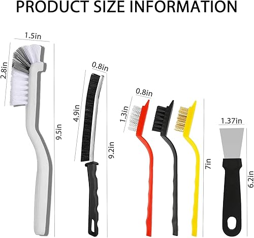 Miniatura 3 de Herramienta de cepillo de limpieza para grietas, cepillo de cerdas duras resistente para limpieza profunda, limpiador de lechada ultrafino