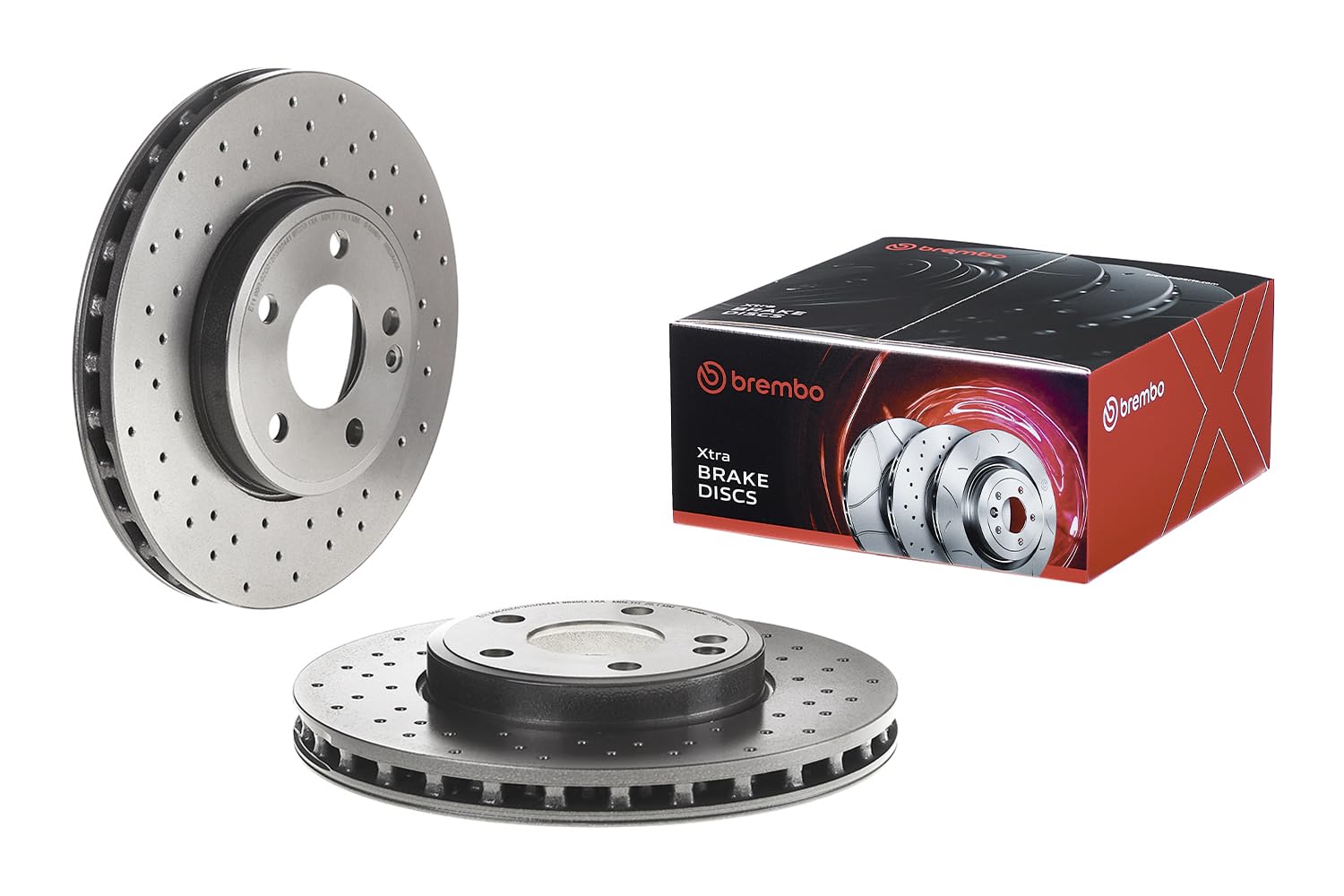Brembo Xtra 09.B344.4X - Disco Freno Forato Anteriore, Set di 2