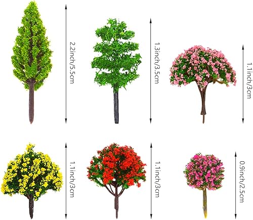 Miniatura 2 de 70 piezas de mini árboles modelo mixtos en miniatura, tren, escenario, artificial, juegos de guerra, modelo, ferrocarril, paisaje, suministros de