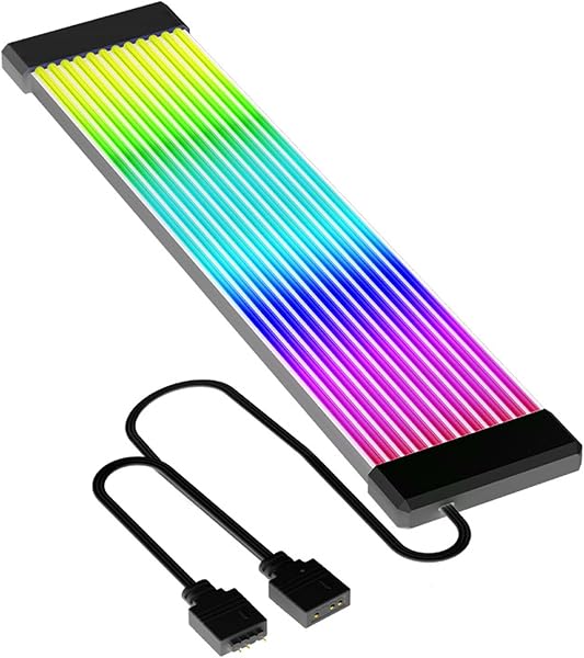 Kabel Zasilacza ARGB, Kabel ARGB PC do Przedłużacza Zasilania Płyty Głównej, 5V 3-pinowy, Zginany Silikonowy Przedłużacz Zasilania ARGB do Procesora (Szeroki X12 (dla kabla