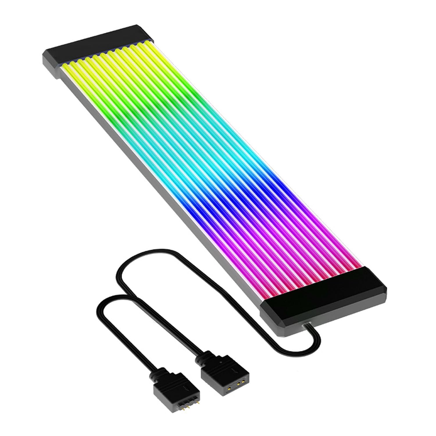 ARGB Motherboard Cable, 5V 3 Pin Silicone Bendable Sync RGB Extension Cable with 120 LED Beads for PC GPU CPU Motherboard (X12 Wide (for 24 Pin Or 3x8))