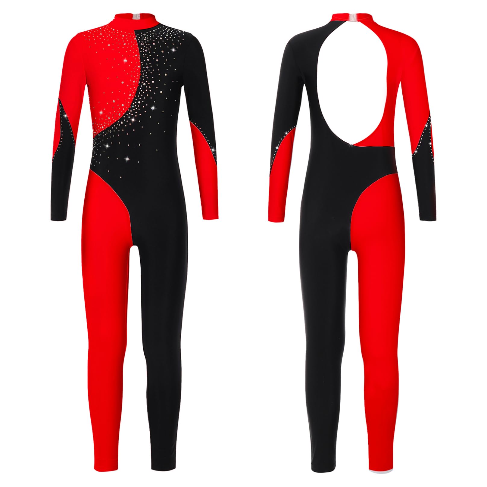 Agoky Tuta da Pattinaggio Bambina Tuta Leotards Ginnastica Artistica Ragazza Tuta Intera da Allenamento Tuta da Balletto Ballerina Tuta Sportiva da Jogging Corsa
